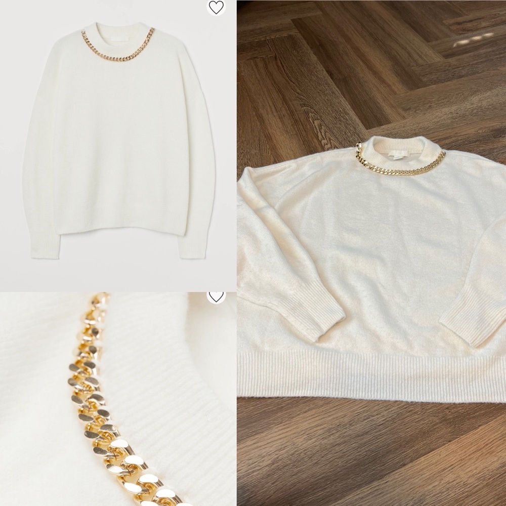 H&M Sweater with Gold Chain Detail